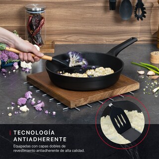 Foto 5 | Foto 5 | Set De Sartén 30 Cm Y Cacerola 24 Cm Cookify Aluminio Fundido Negro Antiadherente 3 Piezas