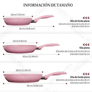 Foto 3 | Foto 3 | Set de Sartenes Xtellar Antiadherentes Rosa 3 Piezas