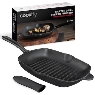 Foto 1 | Foto 1 | Sartén Grill Cookify De Hierro Fundido Precurado Negro 27 Cm