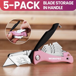 Foto 4 | Foto 4 | Navaja Multiusos Plegable Workpro Con Cinta Rosa Con 15 Cuchillas - Venta Internacional.