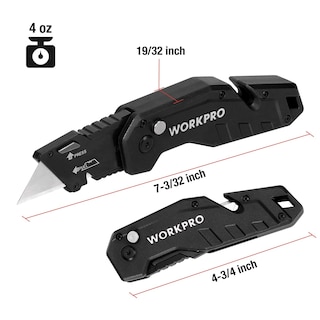 Foto 4 | Foto 4 | Cuchillo Utilitario Plegable Workpro, Hoja De Cambio Rápido Con 10 Hojas - Venta Internacional.