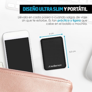 Foto 3 | Foto 3 | Power Bank 10,000 Mah Ultra Slim Carga Rápida 2usb, Redlemon, 78763-bl. Negro