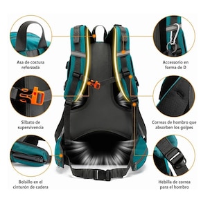 Foto 2 | Foto 2 | Mochila Impermeable Para Senderismo Eo Safe Imports Esi-222 Color Verde