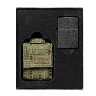 Foto 1 | Foto 1 | Set De Regalo Zippo, Encendedor A Prueba De Viento, Negro Craquelado, Con Bolsa Verde Od - Venta Internacional.