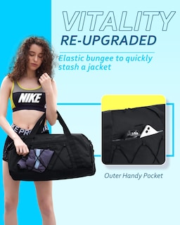 Foto 3 | Foto 3 | Bolsa De Gimnasio Bagsmart Bolsa De Gimnasio Con Compartimento Para Zapatos Negra - Venta Internacional.