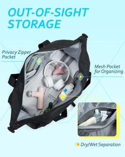 Foto 4 | Foto 4 | Bolsa De Gimnasio Bagsmart Bolsa De Gimnasio Con Compartimento Para Zapatos Negra - Venta Internacional.