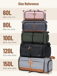 Foto 6 | Foto 6 | Bolsa De Viaje Plegable Lekesky De 60 Litros Con Compartimento Para Zapatos - Venta Internacional.
