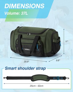 Foto 5 | Foto 5 | Bolsa De Gimnasio Bagsmart Para Hombre Y Mujer Bolsa De Viaje Deportiva Verde - Venta Internacional.