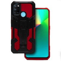 Funda para Realme 7i con Cristal 5D Hardy Clip color Rojo