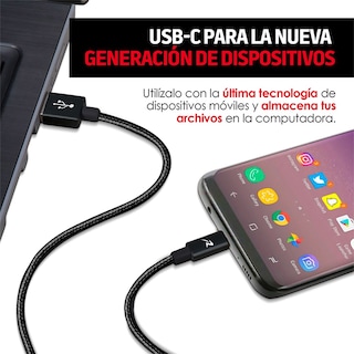 Foto 3 | Foto 3 | Cable USB Tipo C Redlemon 78573 Negro de 3 m de Nylon Ultra Resistente para Celular/Tablet/Nintendo Switch