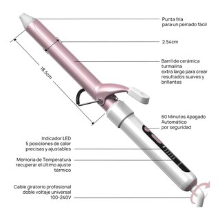 Foto 2 | Foto 2 | Onduladora Rosa 70w Pantalla Led Eo Safe Imports Esi-19904 Rosa