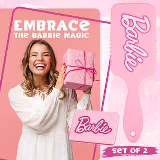 Foto 3 | Foto 3 | Juego De Cepillos Barbie Para Desenredar El Cabello Con Cepillo De Paleta Y Espejo - Venta Internacional.