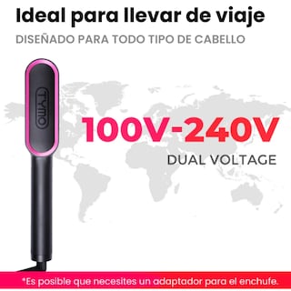 Foto 6 | Foto 6 | Cepillo Peine Alaciador Eléctrico Tymo Ring Plancha Cabello Negro Y Púrpura