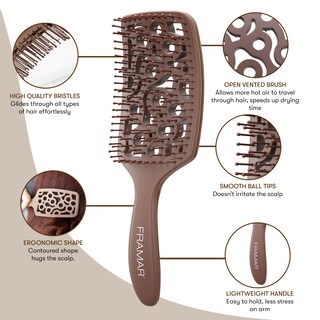 Foto 4 | Foto 4 | Cepillo De Pelo Framar Professional Ventilado Y Curvo Color Chocolate - Venta Internacional.