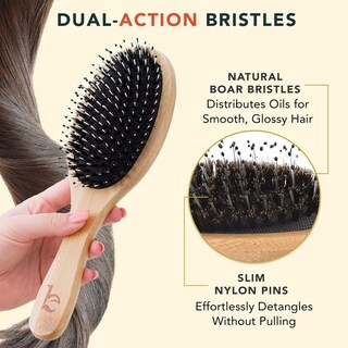 Foto 3 | Foto 3 | El Cepillo De Pelo Beauty De Earth Boar Bristle Suaviza Y Desenreda - Venta Internacional.