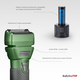 Foto 5 | Foto 5 | Afeitadora De Hojas Edición Limitada – Kit Profesional Con Base Y Batería Intercambiable - Color Verde/gris Plomo