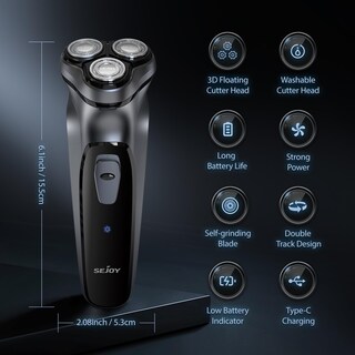 Foto 4 | Foto 4 | Maquinilla De Afeitar Eléctrica Sejoy Para Hombre, Inalámbrica, Lavable Y Recargable - Venta Internacional.