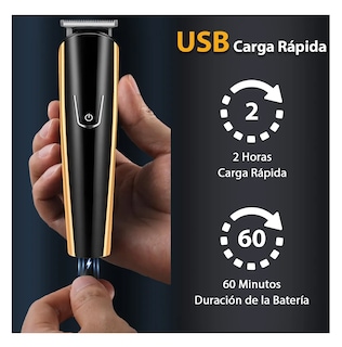 Foto 4 | Foto 4 | 16 En 1 Maquina Para Cortar Cabello Rasuradora Eléctrica Barba Negro Dorado