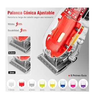 Foto 3 | Foto 3 | Cortadora De Pelo Profesional Máquina Para Cortar Cabello Rojas