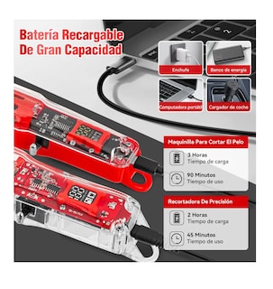 Foto 4 | Foto 4 | Cortadora De Pelo Profesional Máquina Para Cortar Cabello Rojas