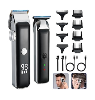 Foto 2 | Foto 2 | Maquina Para Cortar Cabello Cortadora De Pelo Kit Profesional Inalambrica Completo Plata Negro