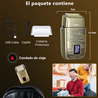 Foto 3 | Foto 3 | Rasuradora Eléctrica 3 Niveles Recargable Afeitadora Para Barba Y Calvo Inalámbrica Corta Al Raz Color Dorado
