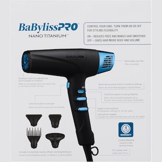 Foto 2 | Foto 2 | Secadora Babyliss Negro 3 Vel Nanotitanium 1600w Bntmb9100es