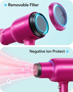 Foto 4 | Foto 4 | Secador De Pelo Wavytalk, Iones Negativos, 1875 W, Con Accesorios, Color Fucsia - Venta Internacional.