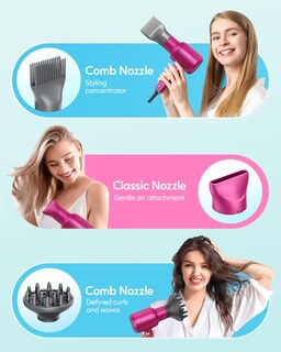 Foto 5 | Foto 5 | Secador De Pelo Wavytalk, Iones Negativos, 1875 W, Con Accesorios, Color Fucsia - Venta Internacional.