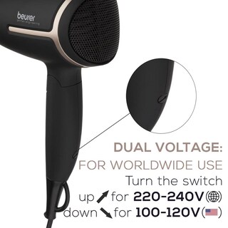 Foto 3 | Foto 3 | Secador De Pelo Beurer Hc25 Ionic 1600 W Anti Frizz Travel Negro/rosa - Venta Internacional.
