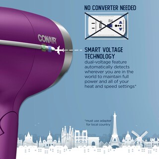 Foto 3 | Foto 3 | Secador De Pelo Conair Worldwide Travel Con Smart Voltage Purple - Venta Internacional.