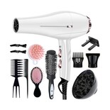 Secadora De Cabello Profesional Secadora Con Difusor 12 En 1 Eo Safe Imports Esi-20369 Blanco