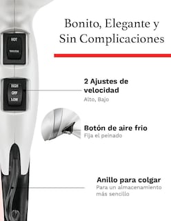 Foto 5 | Foto 5 | Secadora Salon Beauty 1875 W Secadora Con Clips Y Difusor
