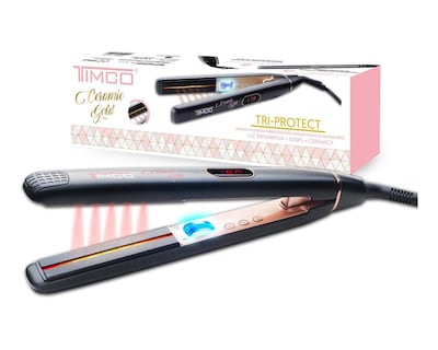 Foto 1 | Foto 1 | Plancha Alaciadora de Cabello TIMCO TIT-400 color Beige Ceramic Gold 3X Tri-Protect