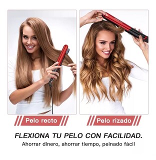 Foto 4 | Foto 4 | Plancha De Pelo 2 En 1 Alisador Y Rizador Cerámica Digital, Negro/rojo