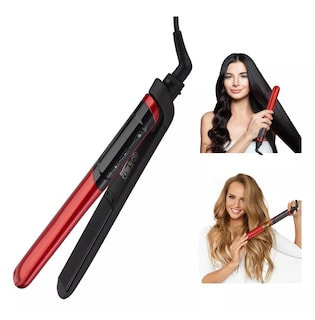 Foto 5 | Foto 5 | Plancha De Pelo 2 En 1 Alisador Y Rizador Cerámica Digital, Negro/rojo