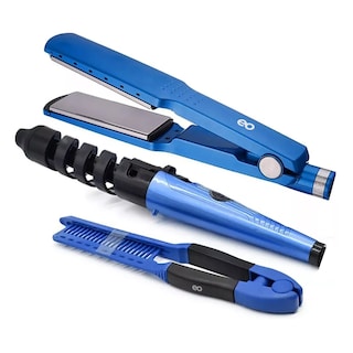 Foto 1 | Foto 1 | Kit De Plancha Alaciadora 450° +tenaza Rizadora Cabello Pelo Eo Safe Imports Esi-11615-1 Azul