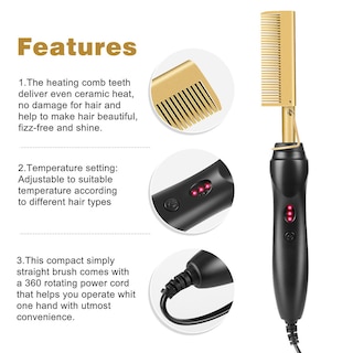 Foto 5 | Foto 5 | Plancha Para Rizar El Cabello Peine Caliente Uso Para Cabello Húmedo Y Seco - Venta Internacional.