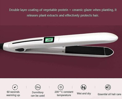Foto 4 | Foto 4 | Plancha De Pelo Huoguo Wet & Dry Con Pantalla Lcd De Temperatura Blanca - Venta Internacional.