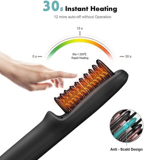 Foto 3 | Foto 3 | Plancha De Pelo Huoguo Mini Inalámbrica De Cerámica Azul Eléctrico - Venta Internacional.