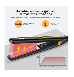 Foto 5 | Foto 5 | Mini Plancha De Pelo De Portátil Con Rizos Profesional 2en 1 Negro Amarillo