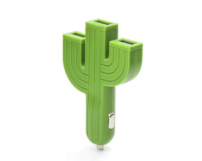 Foto 1 | Foto 1 | Adaptador Kikkerland USB con 3 Puertos para Auto Diseño de Cactus Us132