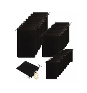 Foto 1 | Foto 1 | Bolsas de Terciopelo con Cordón para Regalo 20pcs 10*12cm BELUG Negro