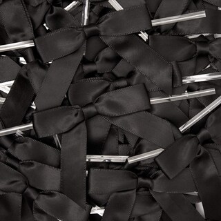 Foto 4 | Foto 4 | Cinta De Satén Negra Twist Tie Bows Juvale, Paquete De 100 - Venta Internacional.