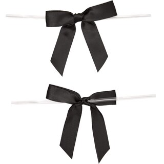 Foto 6 | Foto 6 | Cinta De Satén Negra Twist Tie Bows Juvale, Paquete De 100 - Venta Internacional.