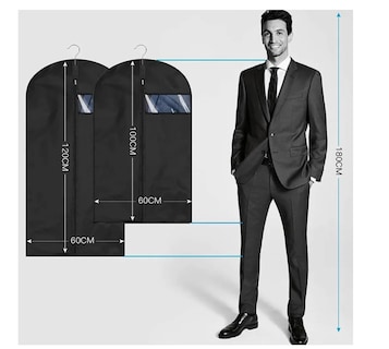 Foto 3 | Foto 3 | Fundas Para Ropa 60x100 Porta Trajes Con Perchero Negro Negro