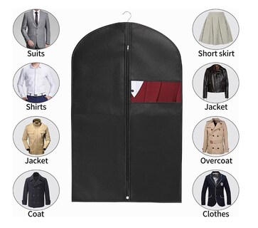 Foto 4 | Foto 4 | Fundas Para Ropa 60x100 Porta Trajes Con Perchero Negro Negro