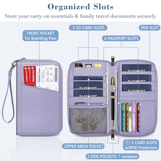 Foto 2 | Foto 2 | Funda Para Pasaporte, Cartera Fintie Family, De Nailon, Con Bloqueo Rfid - Venta Internacional.
