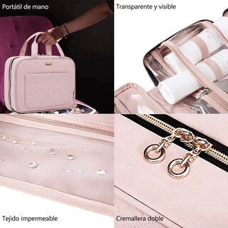 Foto 3 | Foto 3 | Viaje Portátil Impermeable Neceser Cosmetiquera Profesional Lab.g Rosa