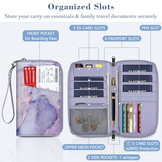 Foto 2 | Foto 2 | Funda Para Pasaporte Fintie Family, Piel Vegana Con Bloqueo Rfid - Venta Internacional.